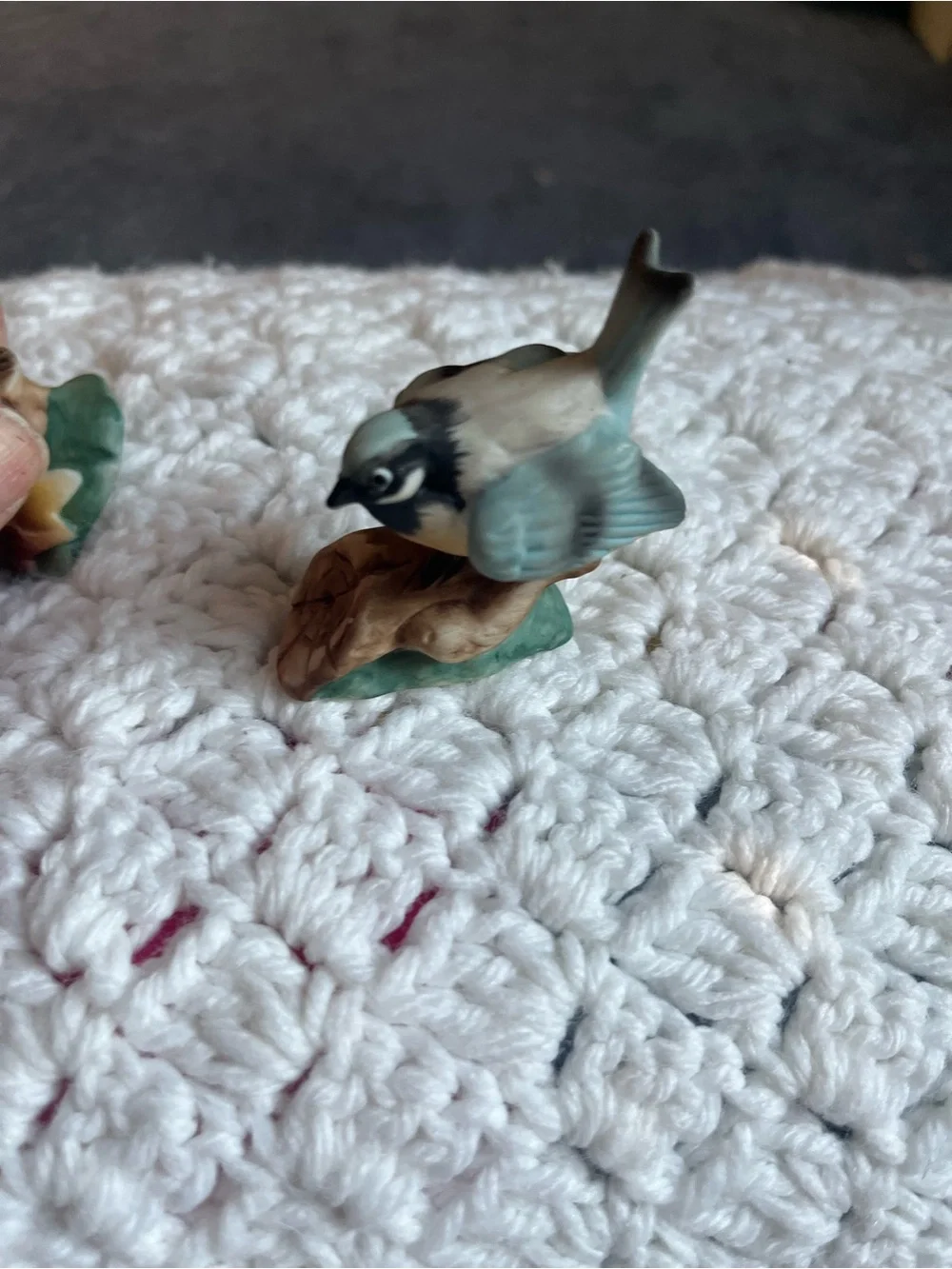 Three little Birds Hand-Painted porcelain Bird Figurine Set -